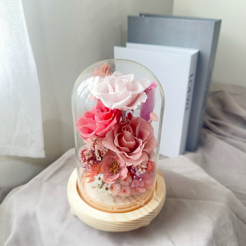 蒔漫花間— 珊瑚微光 永生花盅 情人節禮物 - 乾燥花/永生花 - 植物．花 粉紅色