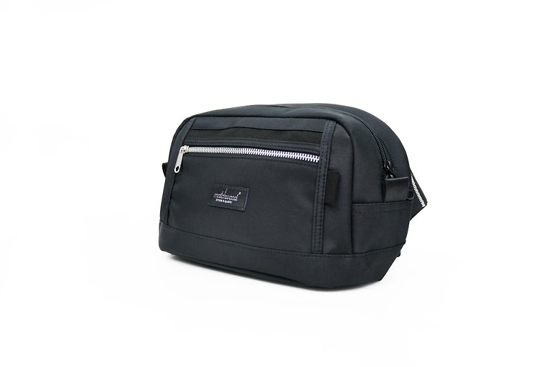 Matchwood Density Carry On Fanny Pack Carry On Small Side Bag Crossbody Bag Metallic Black - กระเป๋าแมสเซนเจอร์ - กระดาษ สีดำ