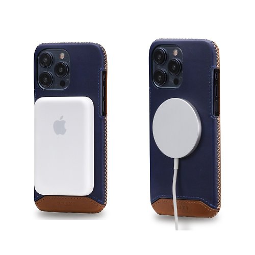 n max n iPhone15 Pro 磁吸功能/全包覆式手機皮革套 - 六色任選(MegSafe)