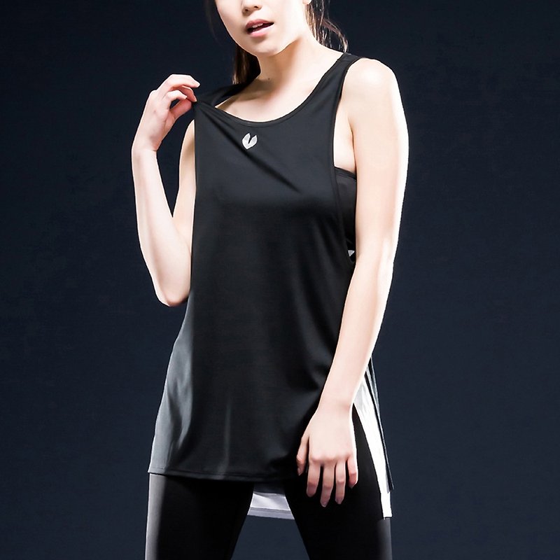 Force AquaTouch InstaDRY water sense instant dry female models slim training vest black and white - ชุดกีฬาผู้หญิง - เส้นใยสังเคราะห์ 