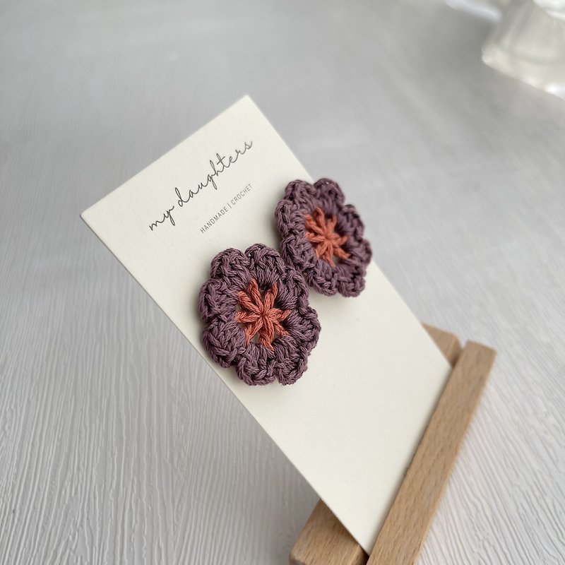 Crochet flower tassel earrings - Earrings & Clip-ons - Thread 