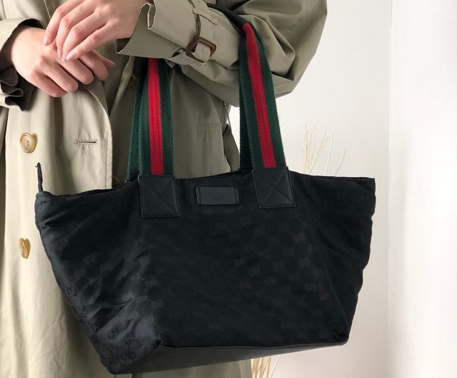 日本直送 名牌中古包 】GUCCI グッチ GG シェリーライン ハンドバッグ ブラック vintage ヴィンテージ オールド gjg75f -  ショップ VintageShop solo トートバッグ・ハンドバッグ - Pinkoi