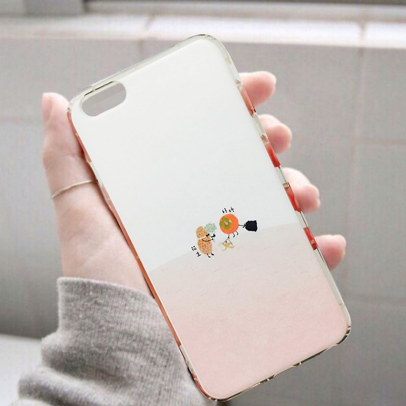 Good Persimmon Peanut/ All models support anti-fall phone case - Phone Cases - Plastic Pink