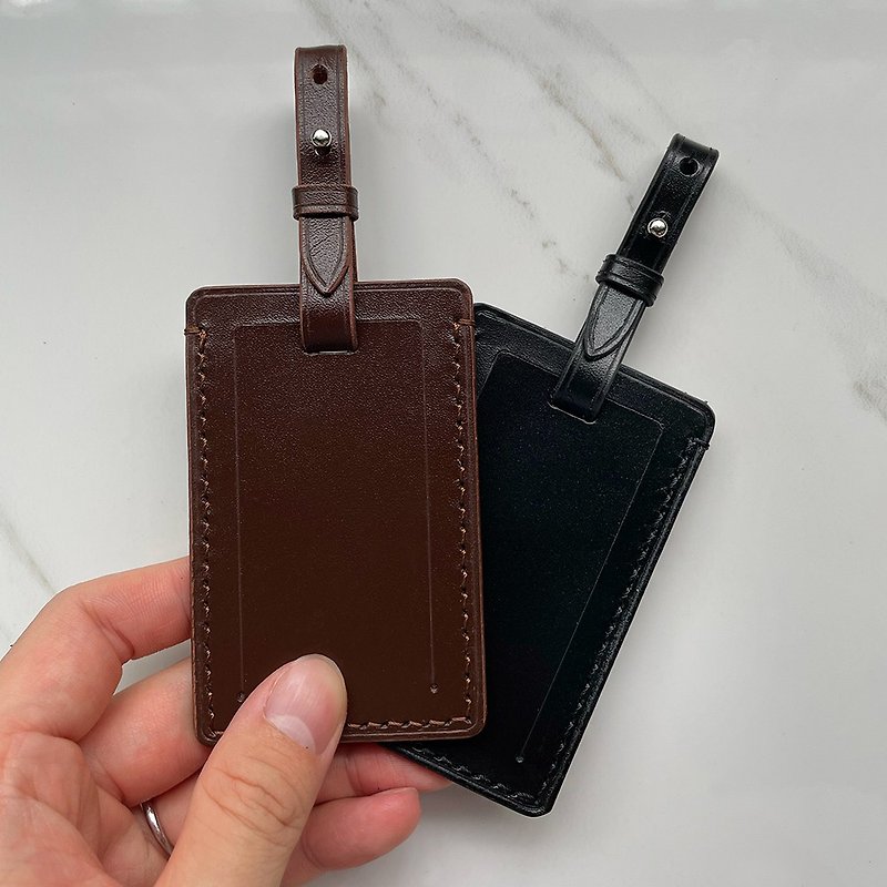 【Gift exchange】【Christmas gift】Leather travel identification card luggage name tag - ID & Badge Holders - Genuine Leather 