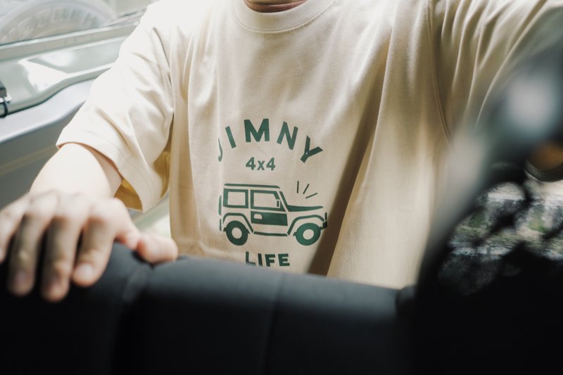 JIMNY 240G heavy and loose unisex illustration T-shirt - Unisex Hoodies & T-Shirts - Other Man-Made Fibers 