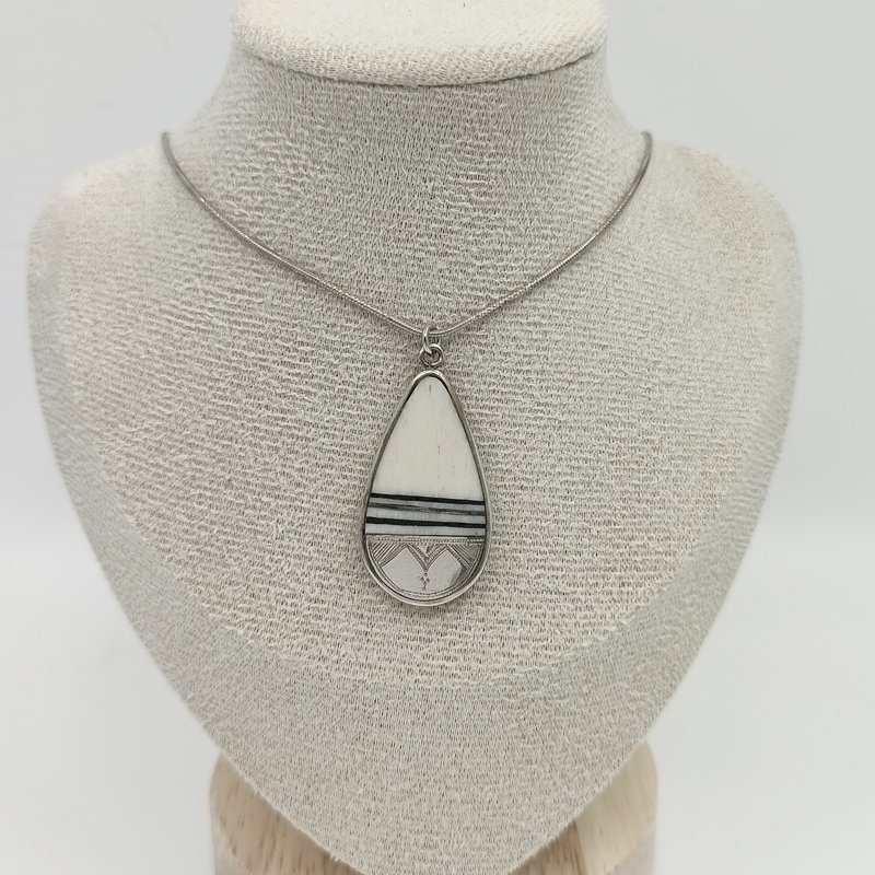 【White Beauty】Tuareg Silver Jewelry-African Desert Handicraft Art - สร้อยคอ - เงินแท้ ขาว