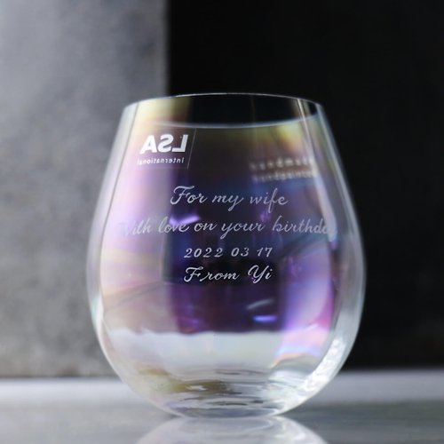 MSA玻璃雕刻 425cc【Rainbow漸變手工杯】(多文字版)英國LSA Pearl威士忌杯
