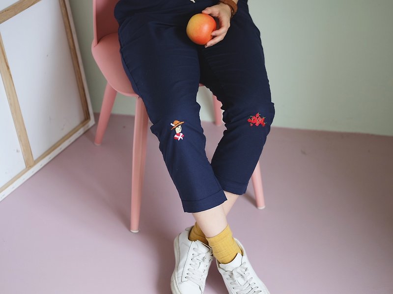 Apple-farmer Pants : Blue - 闊腳褲/長褲 - 其他材質 藍色