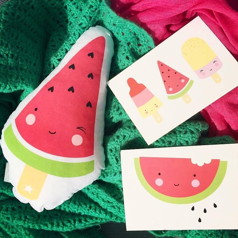 [Out of print sale] Netherlands a Little Lovely Company healing watermelon popsicle mini pillow - Pillows & Cushions - Cotton & Hemp 