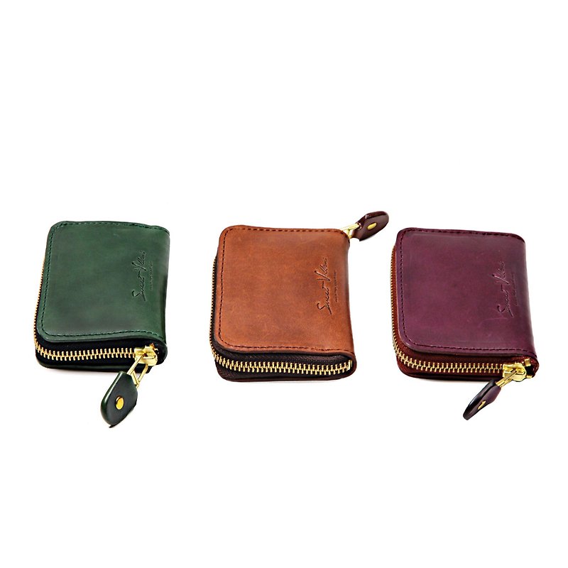 Leather Coin Bag 103A - Coin Purses - Genuine Leather Multicolor