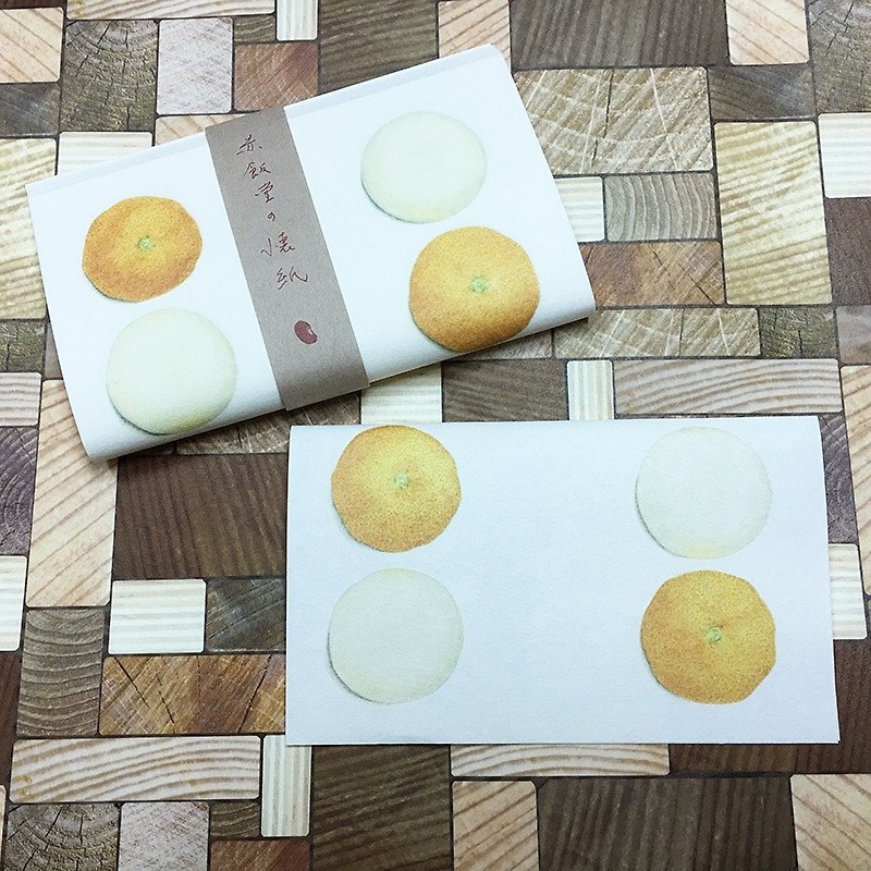 Classiky x Sekihandou Kaishi【Mandarin Orange & Round Rice Cake (29922-10)】 - ผ้ารองโต๊ะ/ของตกแต่ง - กระดาษ ขาว