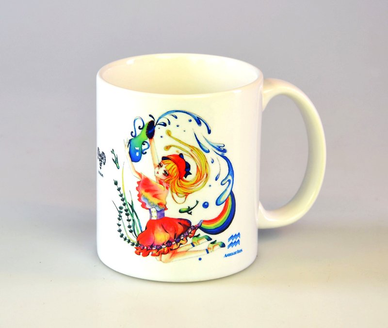Tabler - Aquarius / 12 constellation illustrations mug - Mugs - Porcelain White