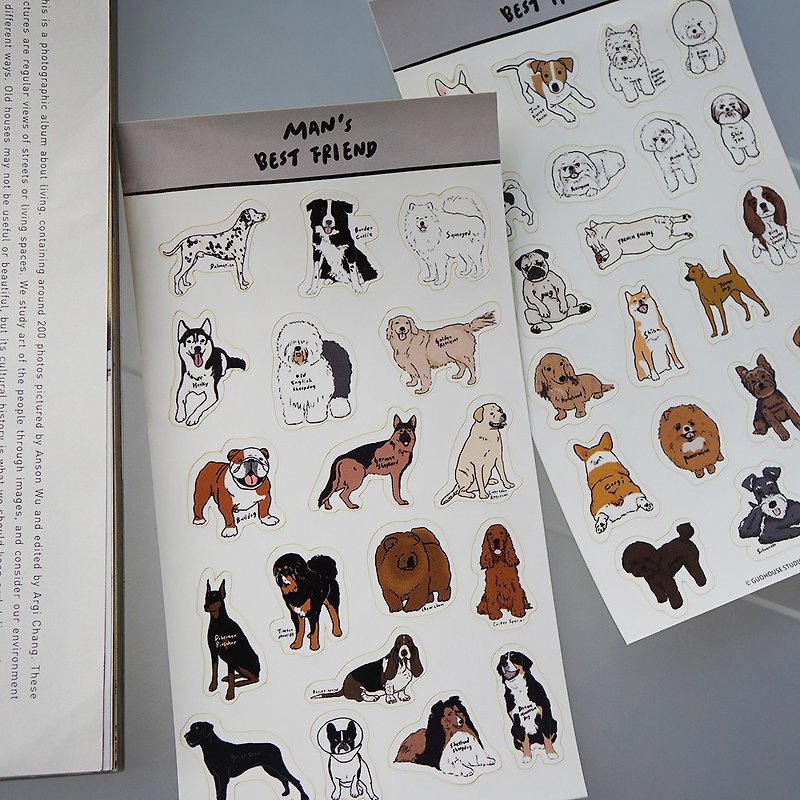 [Fast Shipping] Dogs Waterproof Stickers - สติกเกอร์ - กระดาษ ขาว