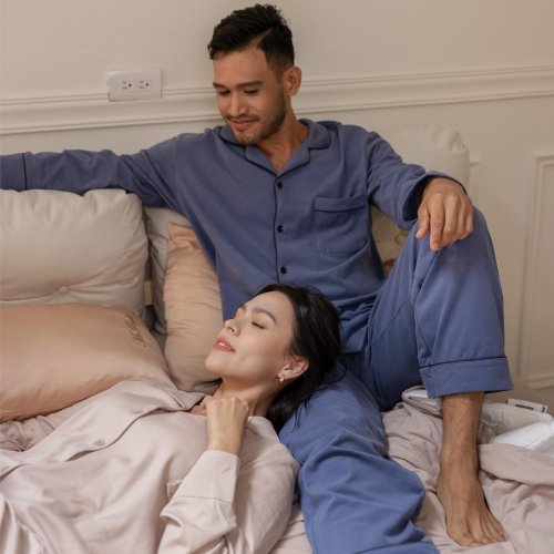 Rising Boutique l 練習有風格睡衣設計 低飽和色調純棉家居服套裝-仿舊藍(限量售完為止)