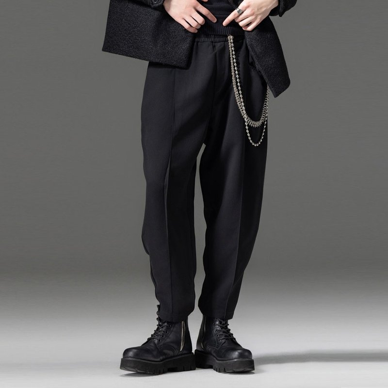 Men's casual black haroun pants nine minutes of pants - Men's Pants - Polyester 