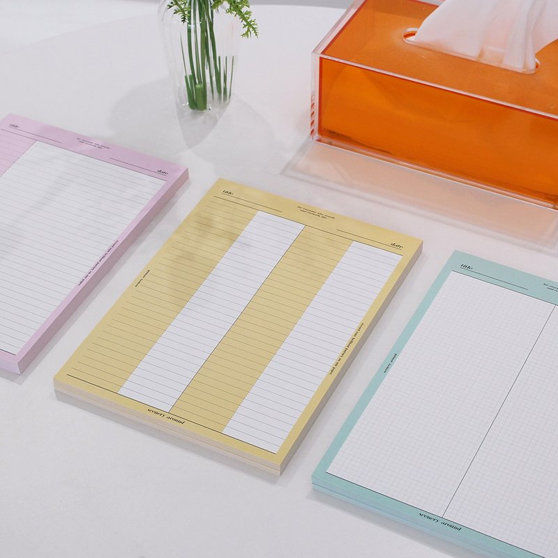 Butter B5 memo pad 3type - 便條紙/便利貼 - 紙 