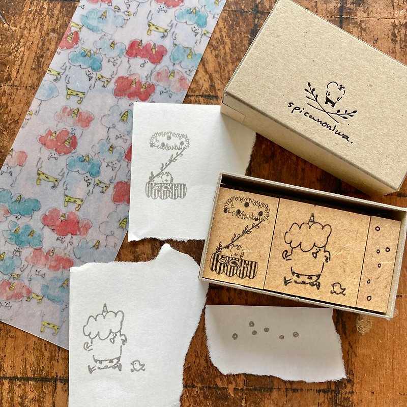 spica's garden/muu-chan's stamp/February bean-throwing set (number set 2) - Stamps & Stamp Pads - Rubber 