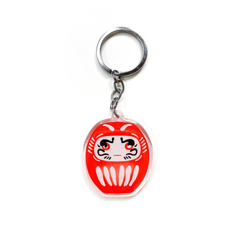 Daruma Acrylic Keychain, Cute Good Luck Charm - 鑰匙圈/鑰匙包 - 壓克力 