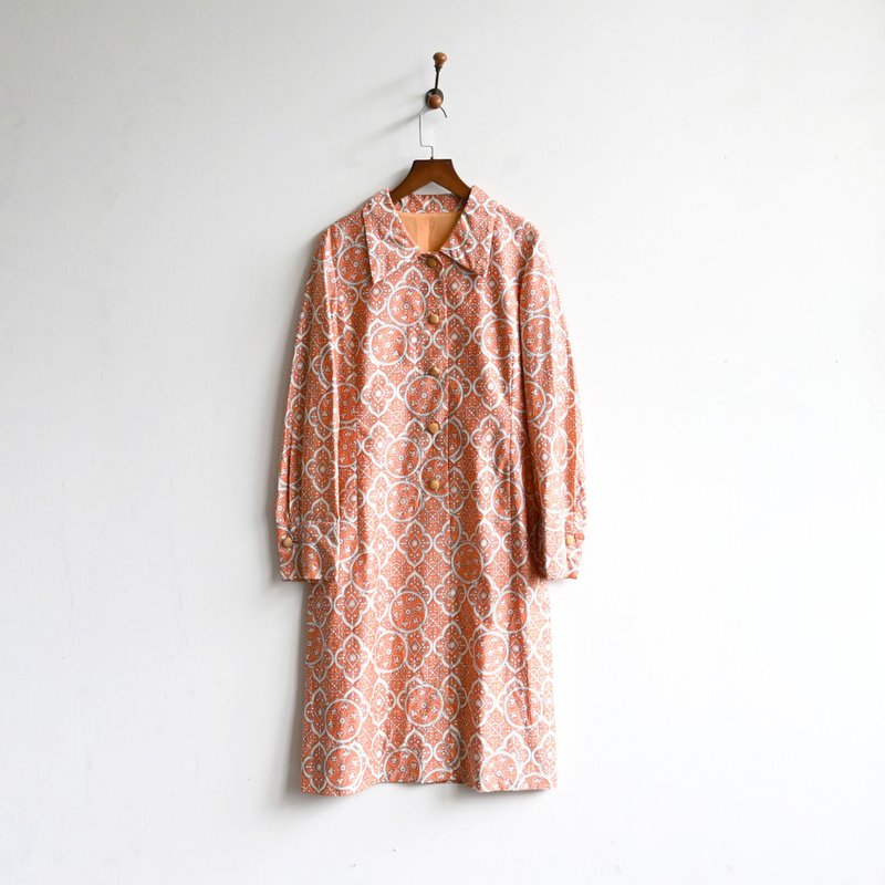 【蛋植物古著】花圖萬華印花古著洋裝 - 洋裝/連身裙 - 其他人造纖維 