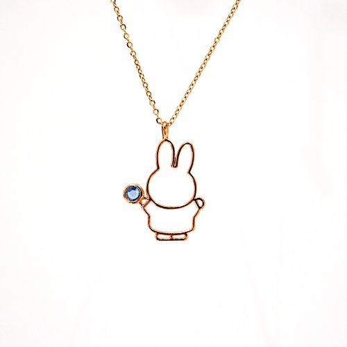 Mille-Feuille Fashion 【Pinkoi x miffy】Miffy 藍寶石水晶項鍊 | 九月誕生石