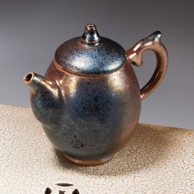 赤錆鐵紺 手工柴燒壺 105g 茶壺 正把壺 - 茶壺/茶杯/茶具 - 陶 咖啡色