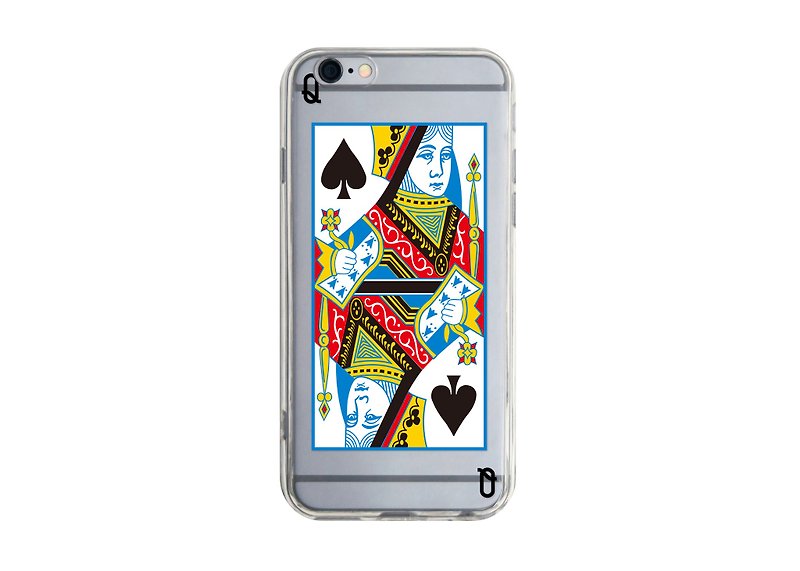 Spades Q iPhone X 8 7 6s Plus 5s Samsung note S7 S8 S9 plus HTC LG Sony Mobile Phone Cases - Phone Cases - Plastic 