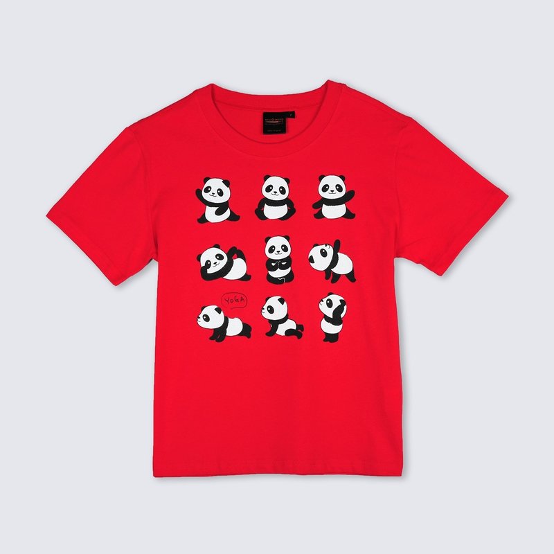 台灣故事T-Shirt / 瑜珈貓熊 短袖兒童T恤 / 純棉台灣製 Taiwan - 男/女童裝 - 棉．麻 