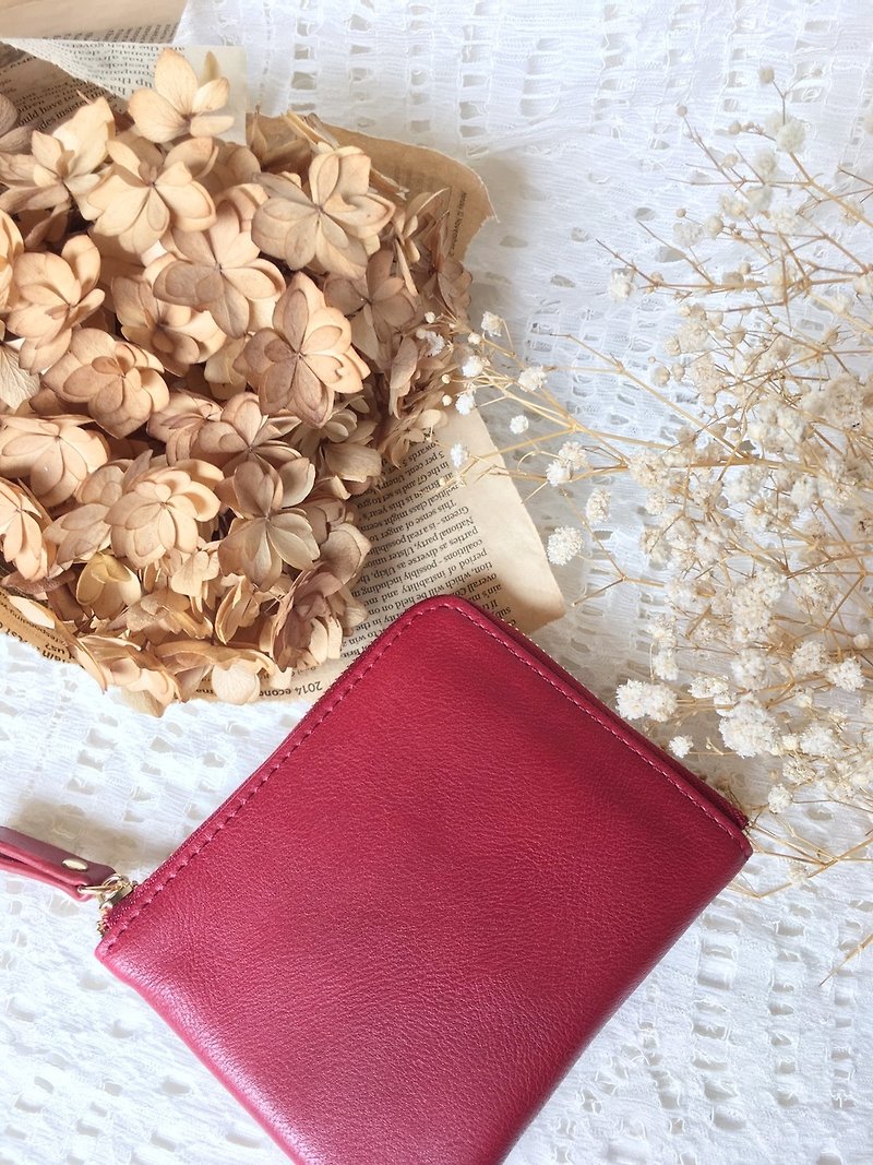  pocket pocket purse - กระเป๋าสตางค์ - วัสดุกันนำ้ สีแดง