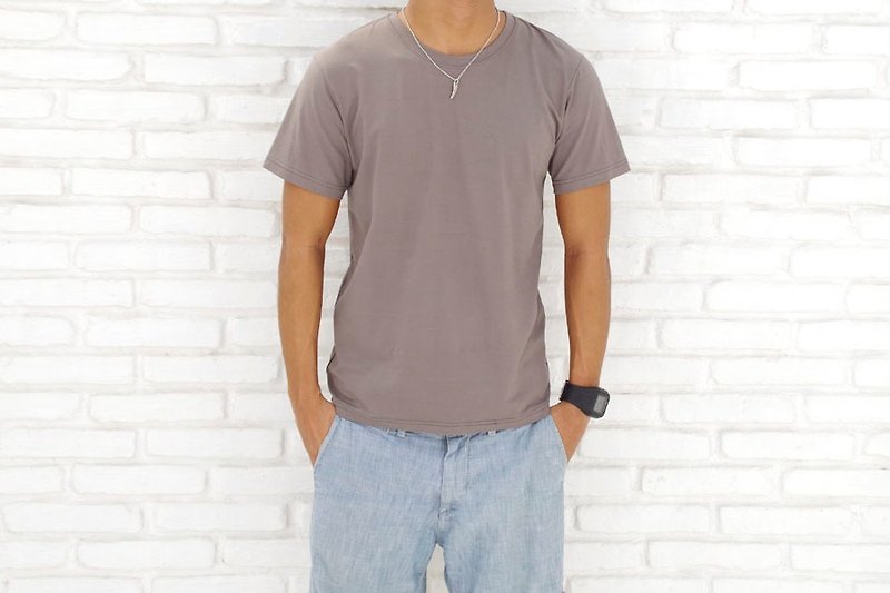 Men's viscose earth T-shirt <Light Brown> - Men's T-Shirts & Tops - Other Materials Brown