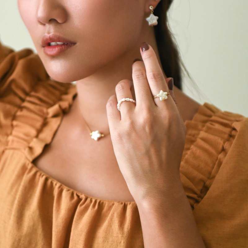 Celestial | S925 | Ring - แหวนทั่วไป - ไข่มุก สีทอง