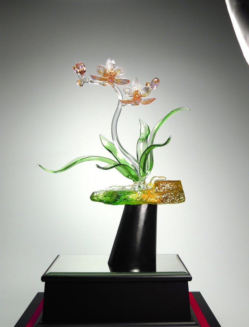 琉璃 阿里山根節蘭 開幕送禮 升遷禮物 退休禮物 新婚禮物 - 其他 - 其他材質 金色