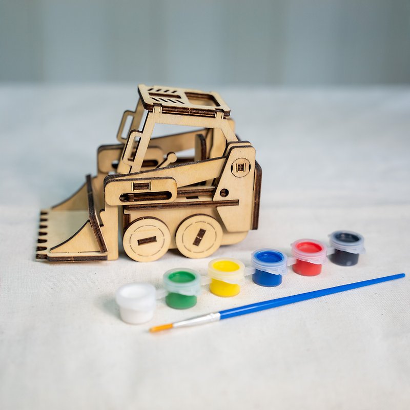 [Fun Handmade] Wooden construction truck shovel can be hand-painted and colored as a graduation gift for children - Wood, Bamboo & Paper - Wood Khaki