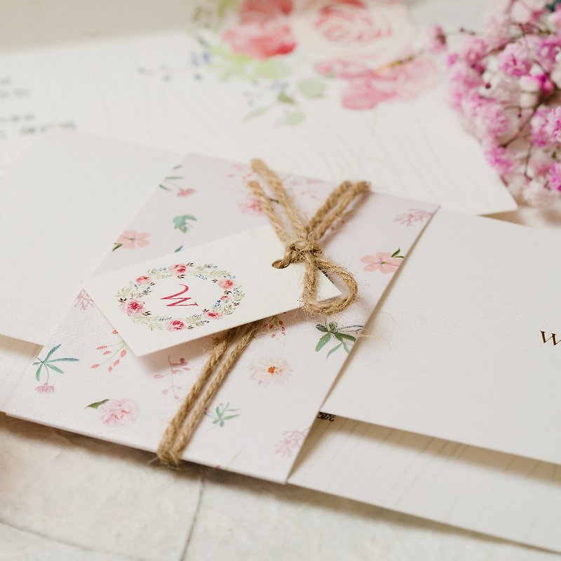 Walking on the country road and stepping on love (pink) - Wedding Invitations - Paper Pink