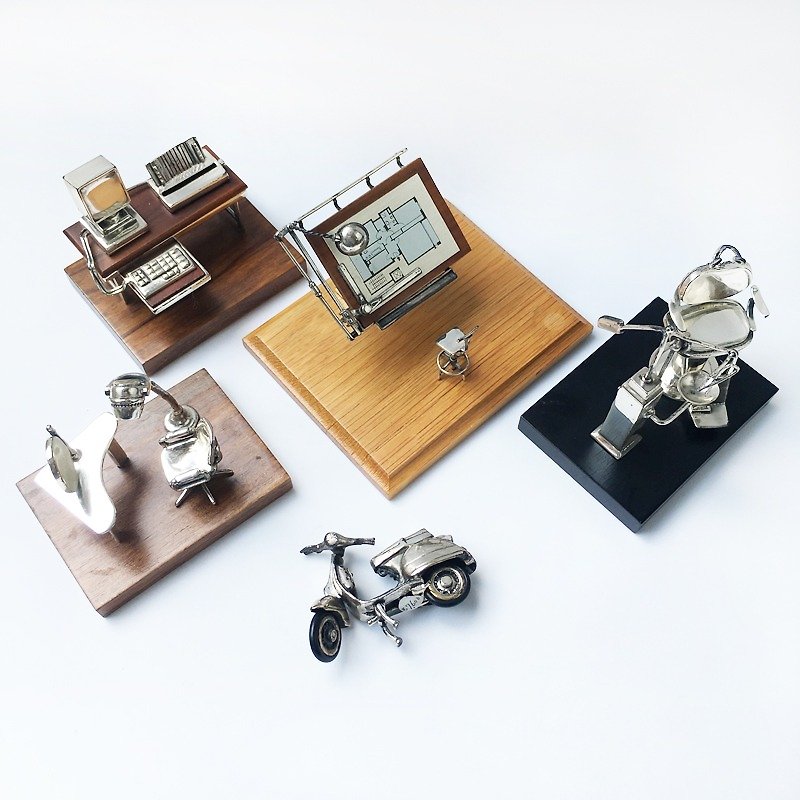 German nostalgic mini beauty room and workbench model | 925 Silver German Seiko early collection - ของวางตกแต่ง - เงินแท้ สีเงิน