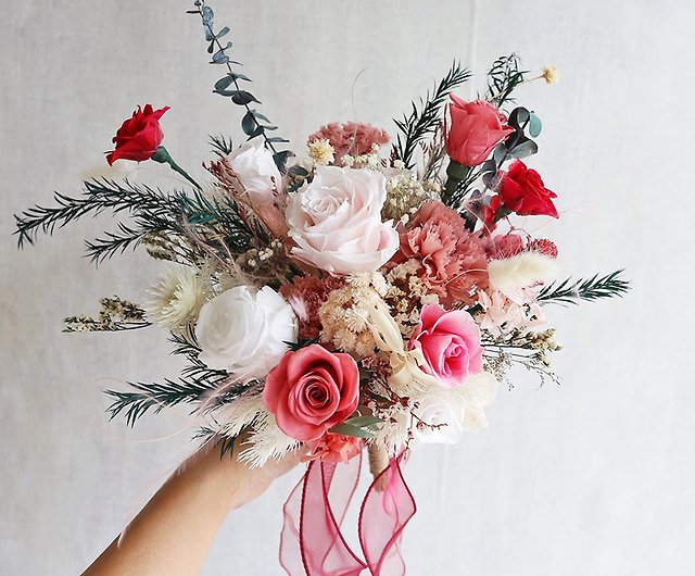 NO10 dry flower + immortal flower bouquet / bridal bouquet / bridal bouquet  / wedding small things / wedding bouquet - Shop KEYURA GARDEN Dried Flowers  & Bouquets - Pinkoi