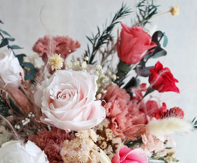 Pink and White Bridal Bouquet, Dried Flowers Bouquet, Dried Flowers Br –  UkrainianFlowersShop