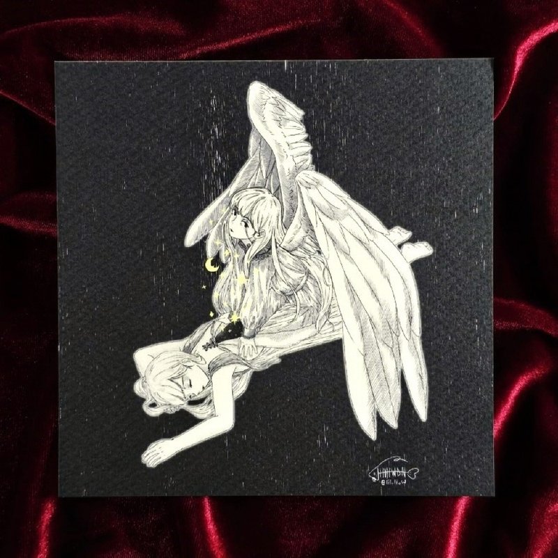 250g Pupa Girl Postcard (lilliwon) - 卡片/明信片 - 紙 黑色