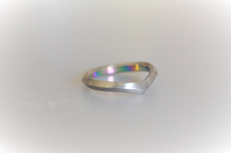 titanium ring・チタンリング・シルバーテトラ・ヘアライン・１５号 - 戒指 - 其他金屬 多色