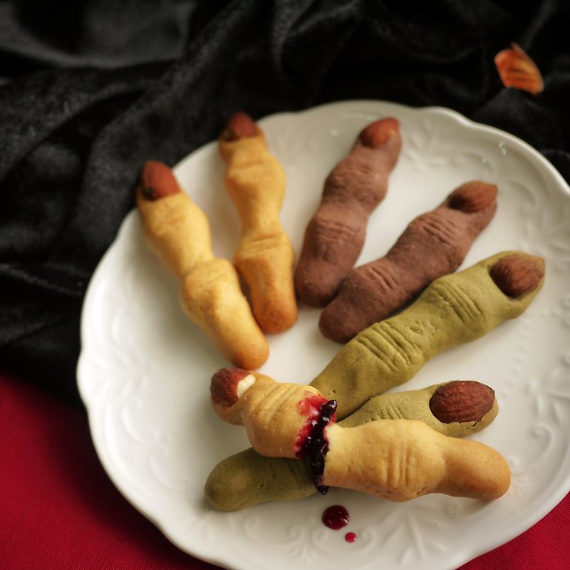 [Taguo] Spot Bloody Severed Finger Biscuit-Witch/Zombie Finger Biscuits (4pcs/Pack) - คุกกี้ - อาหารสด สีแดง