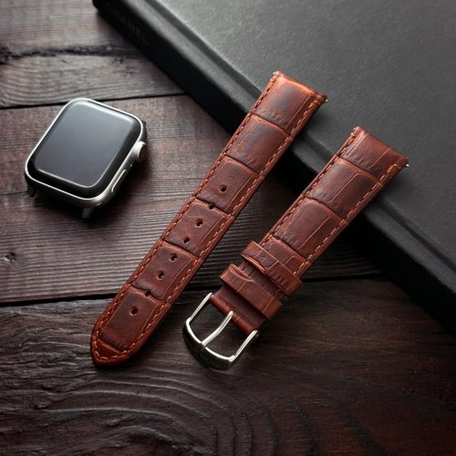 Matter of Time 啡色義大利壓紋植鞣皮錶帶 APPLE WATCH 適用