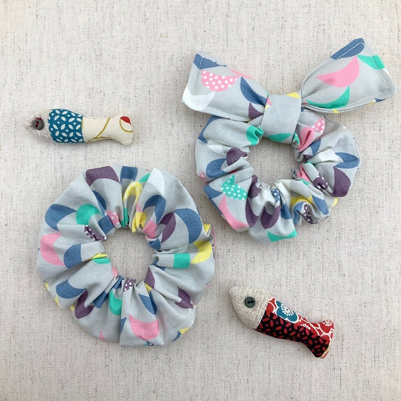 Donuts/ Scrunchie+ Butterfly. Hair band - Hair Accessories - Cotton & Hemp 