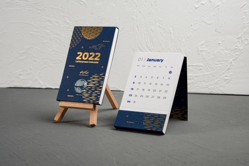 2022 Letterpress Letterpress Printing Mini Desk Calendar Monthly/Desk Calendar - Shop Aoto Letterpress - Calendars - Pinkoi