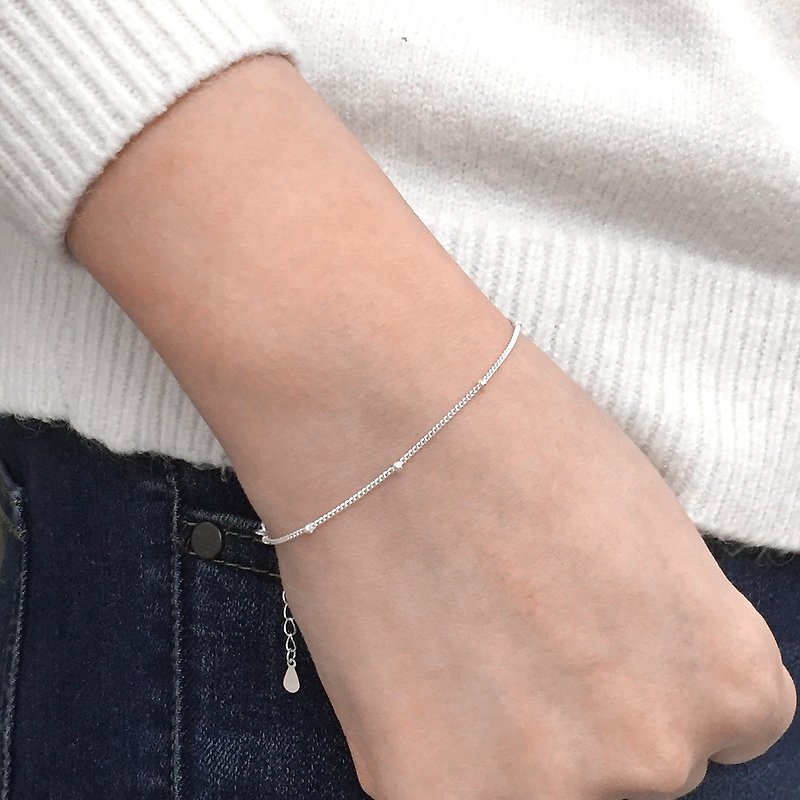 Simple Chain Love Bracelet | Love Bracelet | Silver Chain Bracelet | Love Gift - สร้อยข้อมือ - เงิน สีเงิน