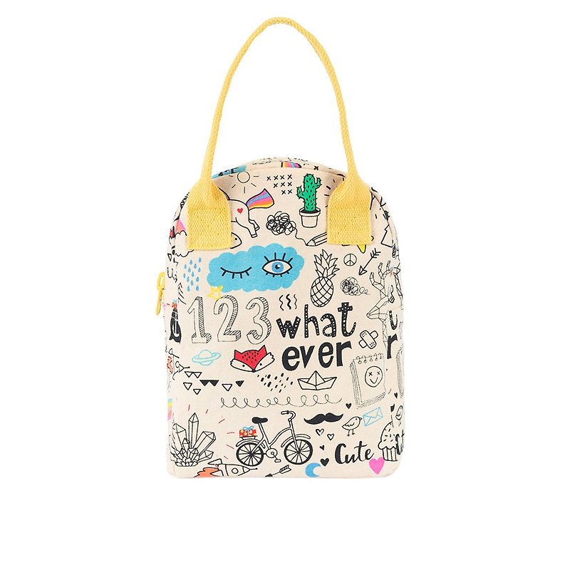 [Canada Fluf Organic Cotton] Zipper Handbag--(Whatever) Gift - Handbags & Totes - Cotton & Hemp Multicolor