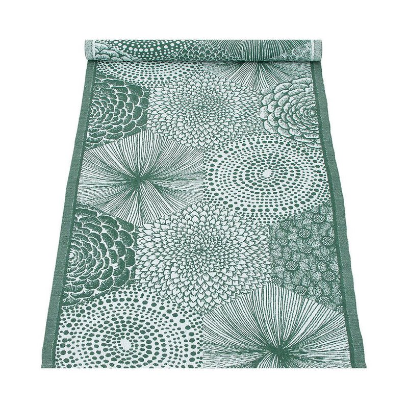 RUUT cotton and Linen long tablecloth (green) - Place Mats & Dining Décor - Cotton & Hemp Green