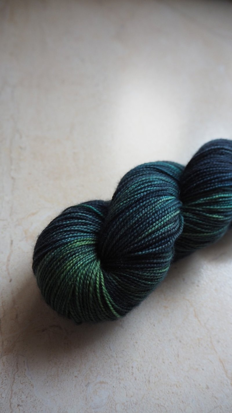 Hand dyed the line. Night Forest (Sock yarn) - Knitting, Embroidery, Felted Wool & Sewing - Wool 