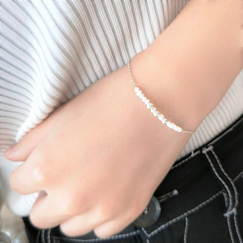 │Simple│Irregular Small Pearl•Bracelet•Pure Silver Bracelet - Bracelets - Sterling Silver 