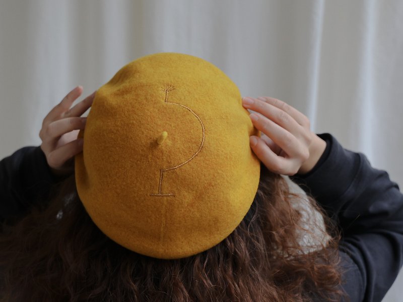 Beret hat - A little pot collection - Hats & Caps - Wool Yellow
