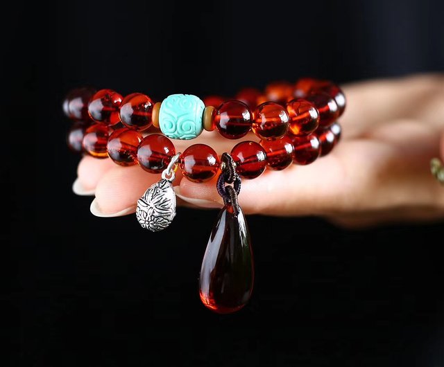 blood amber bracelet