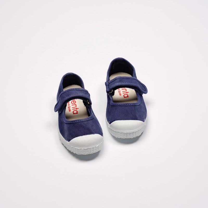 西班牙帆布鞋 CIENTA 76777 84 深藍色 洗舊布料 童鞋 瑪莉珍 - 童裝鞋 - 棉．麻 藍色